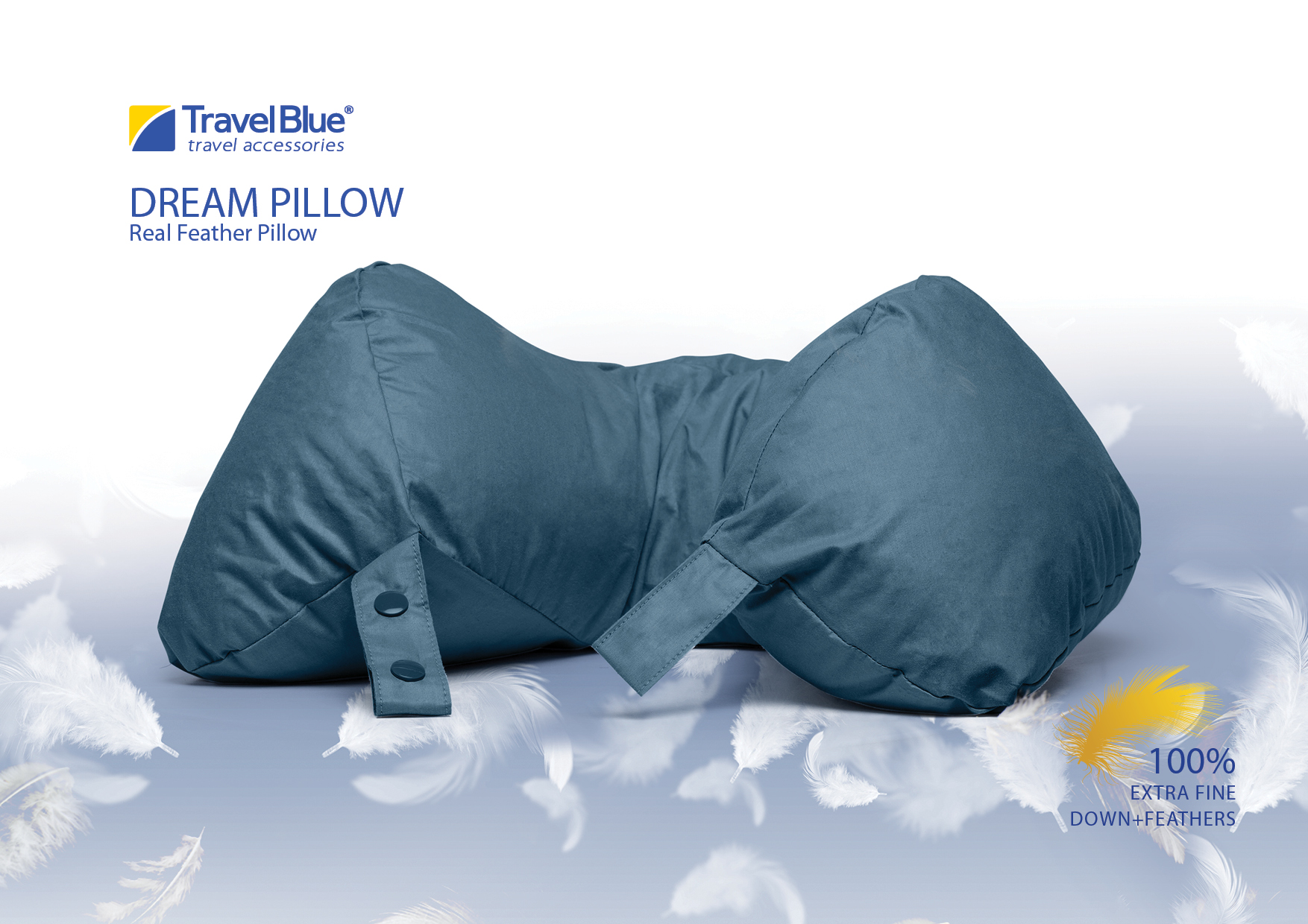 travel blue pillow