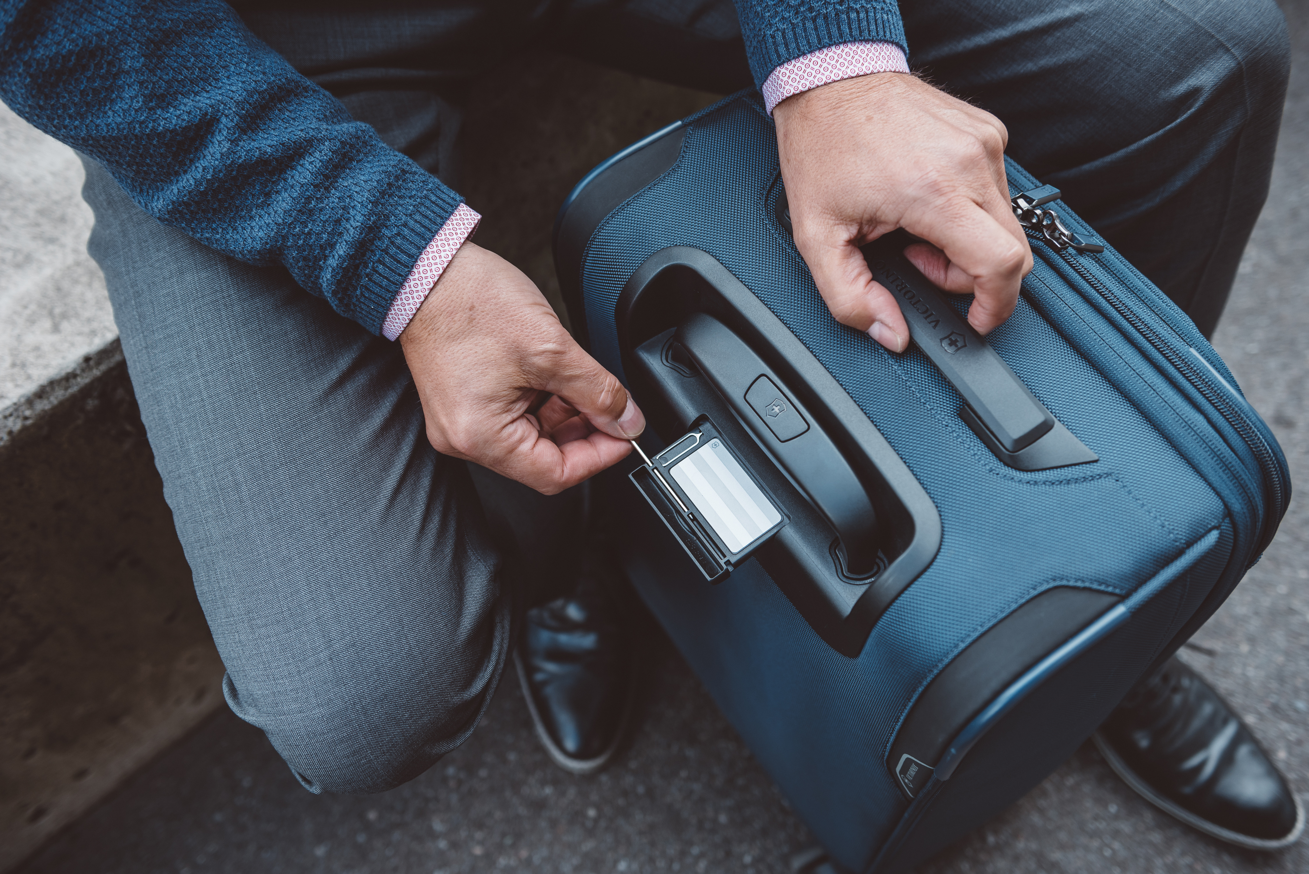 Victorinox Werks Traveler 6.0 luggage range campaign close up blue carry on