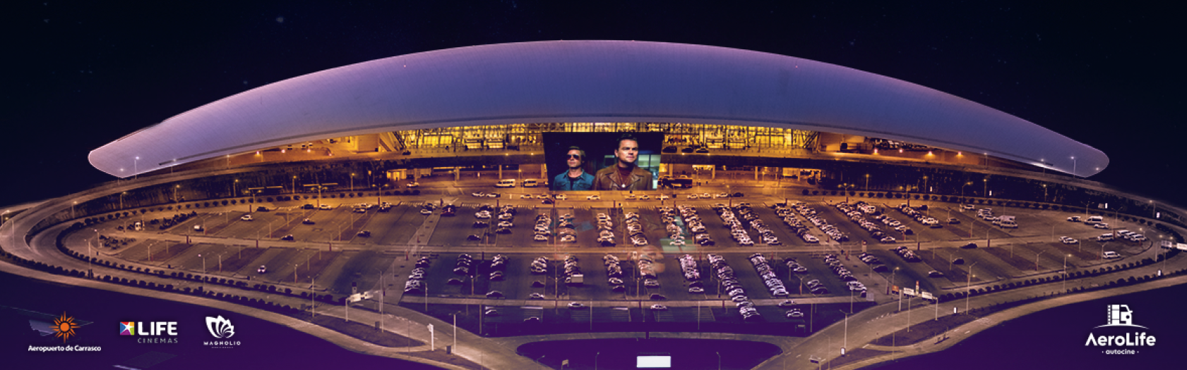 Carrasco International Airport transforms car park into venue for shows and film screenings