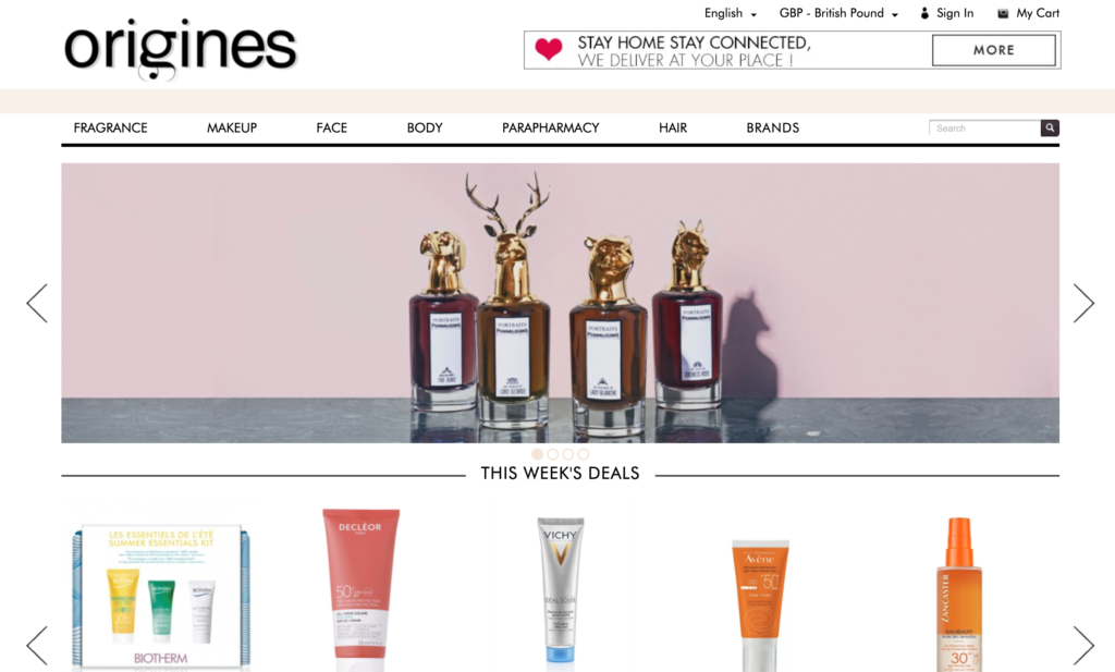 origines parfums code
