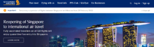 singapoe airlines website